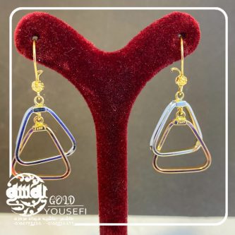گوشواره طلا هندسی مثلث - گوشواره طلا گوشواره حلقه - گوشواره ترک