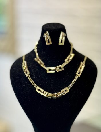 سرویس طلا آینه ای ساده طرح ترک